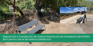 Reposición de bancos en los miradores del Peñón y la Serradora