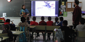 Escolares de Fuencaliente estudian el arte rupestre con Macarena Fernández